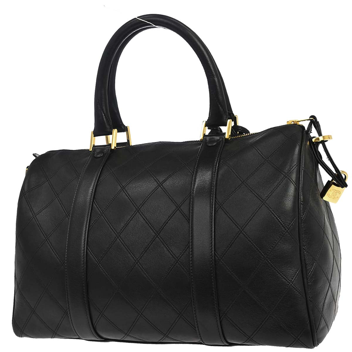 Chanel 1996-1997 Black Lambskin Bicolore Handbag