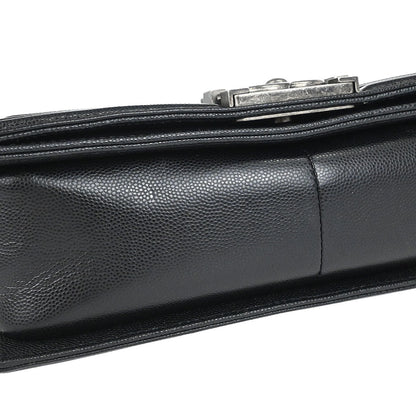 Boy Chanel 2019 Black Caviar Skin Medium Shoulder Bag
