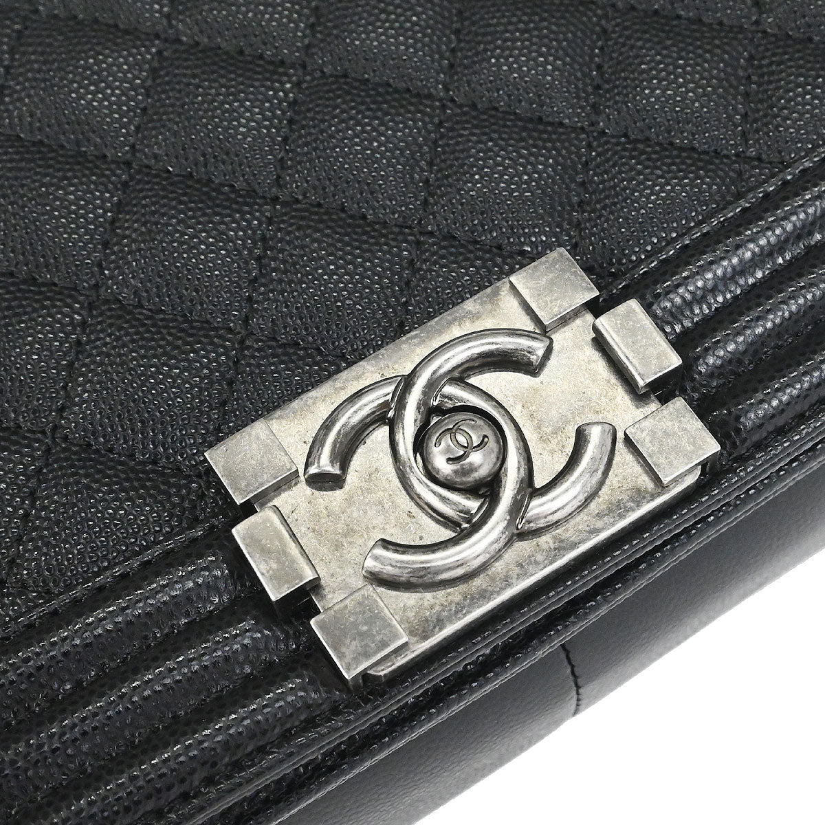 Boy Chanel 2019 Black Caviar Skin Medium Shoulder Bag