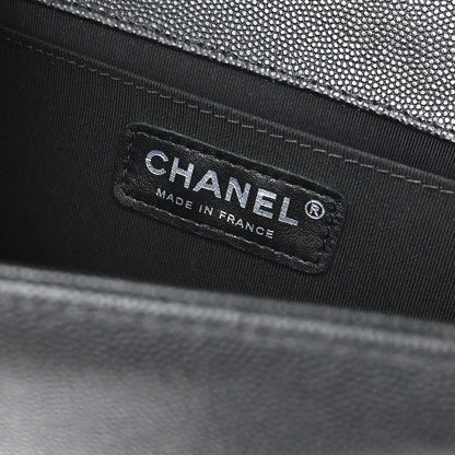 Boy Chanel 2019 Black Caviar Skin Medium Shoulder Bag