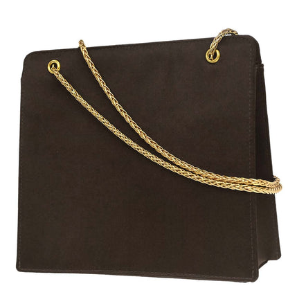 Chanel 1997-1999 Brown Satin Chain Shoulder Bag