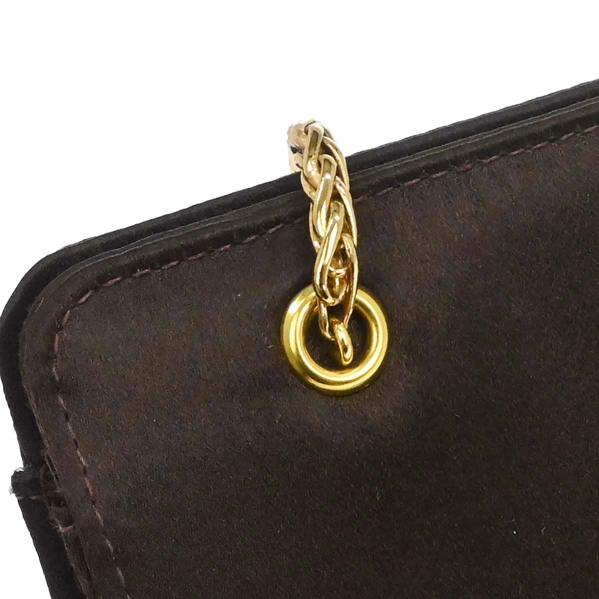 Chanel 1997-1999 Brown Satin Chain Shoulder Bag