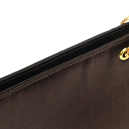 Chanel 1997-1999 Brown Satin Chain Shoulder Bag