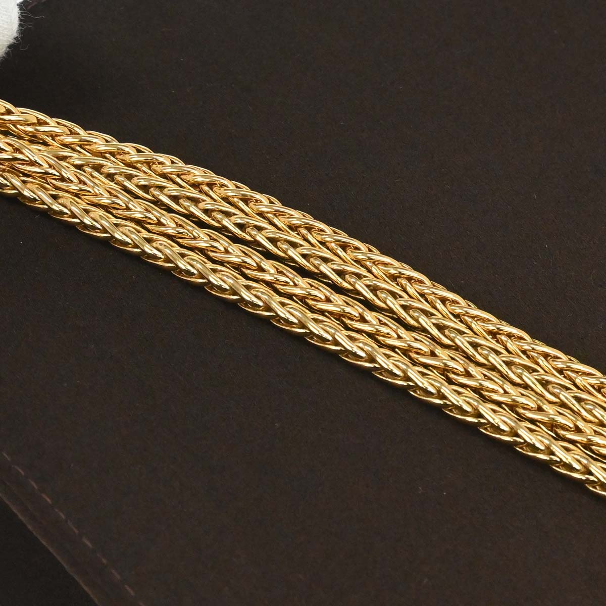 Chanel 1997-1999 Brown Satin Chain Shoulder Bag