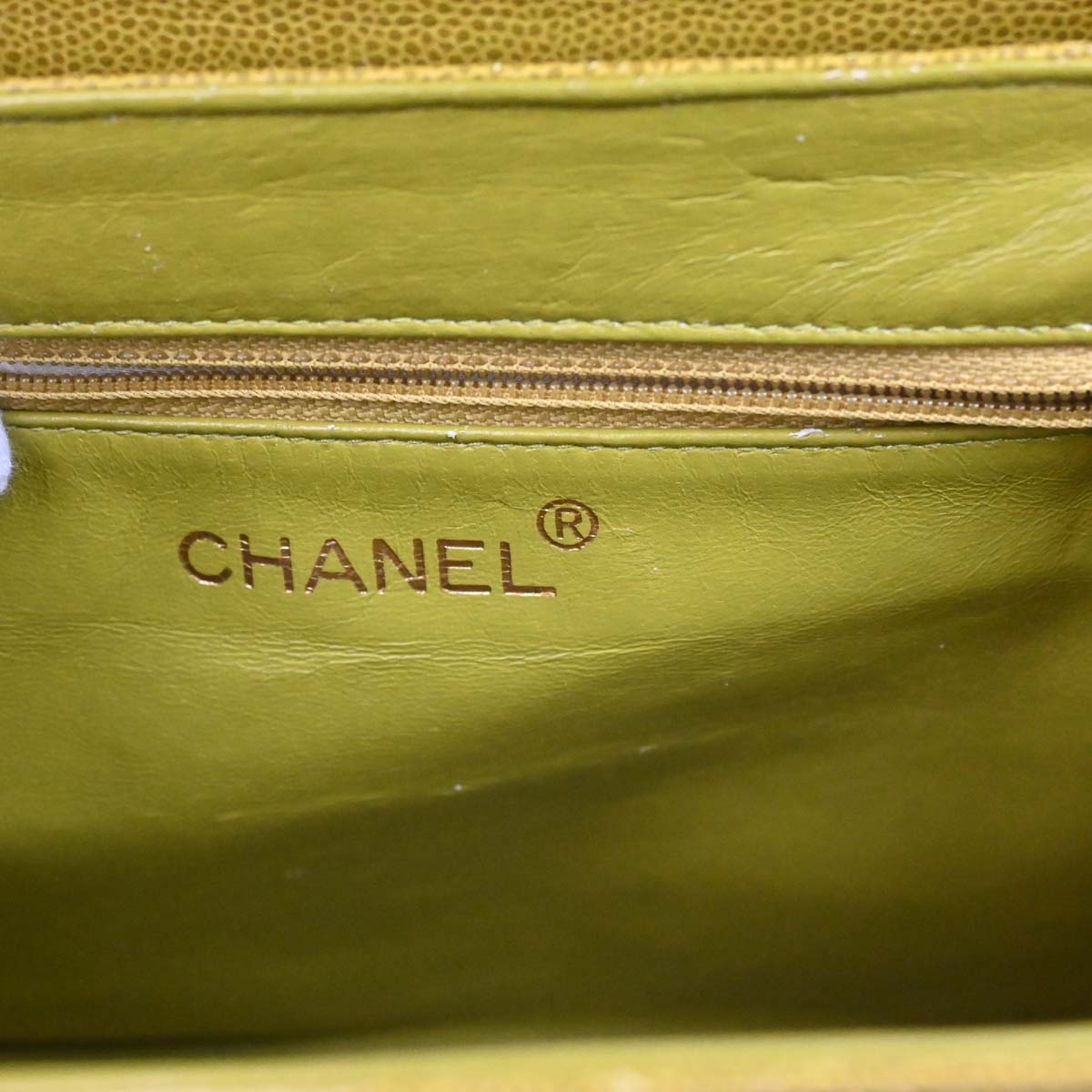 Chanel 1997-1999 Yellow Caviar Skin Handbag
