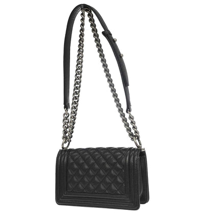 Boy Chanel Black Caviar Skin Small Chain Shoulder Bag