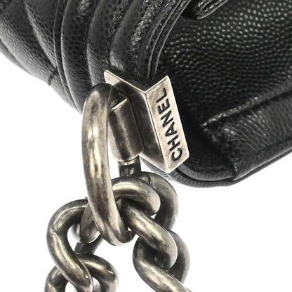 Boy Chanel Black Caviar Skin Small Chain Shoulder Bag