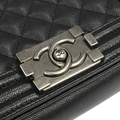 Boy Chanel Black Caviar Skin Small Chain Shoulder Bag