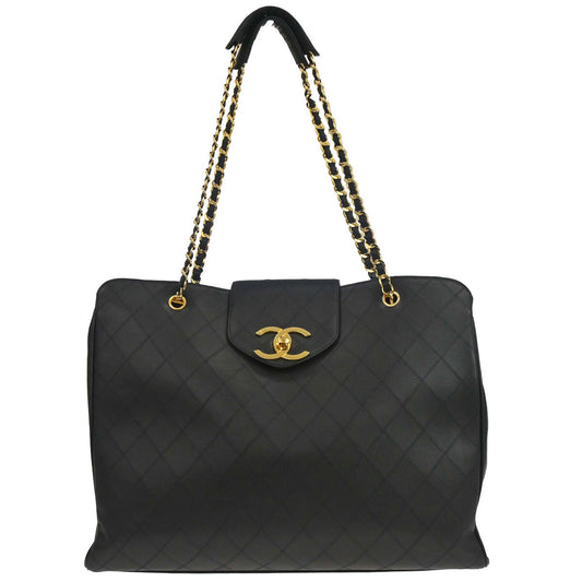 Chanel 1994-1996 Black Lambskin Bicolore Supermodel Shoulder Bag