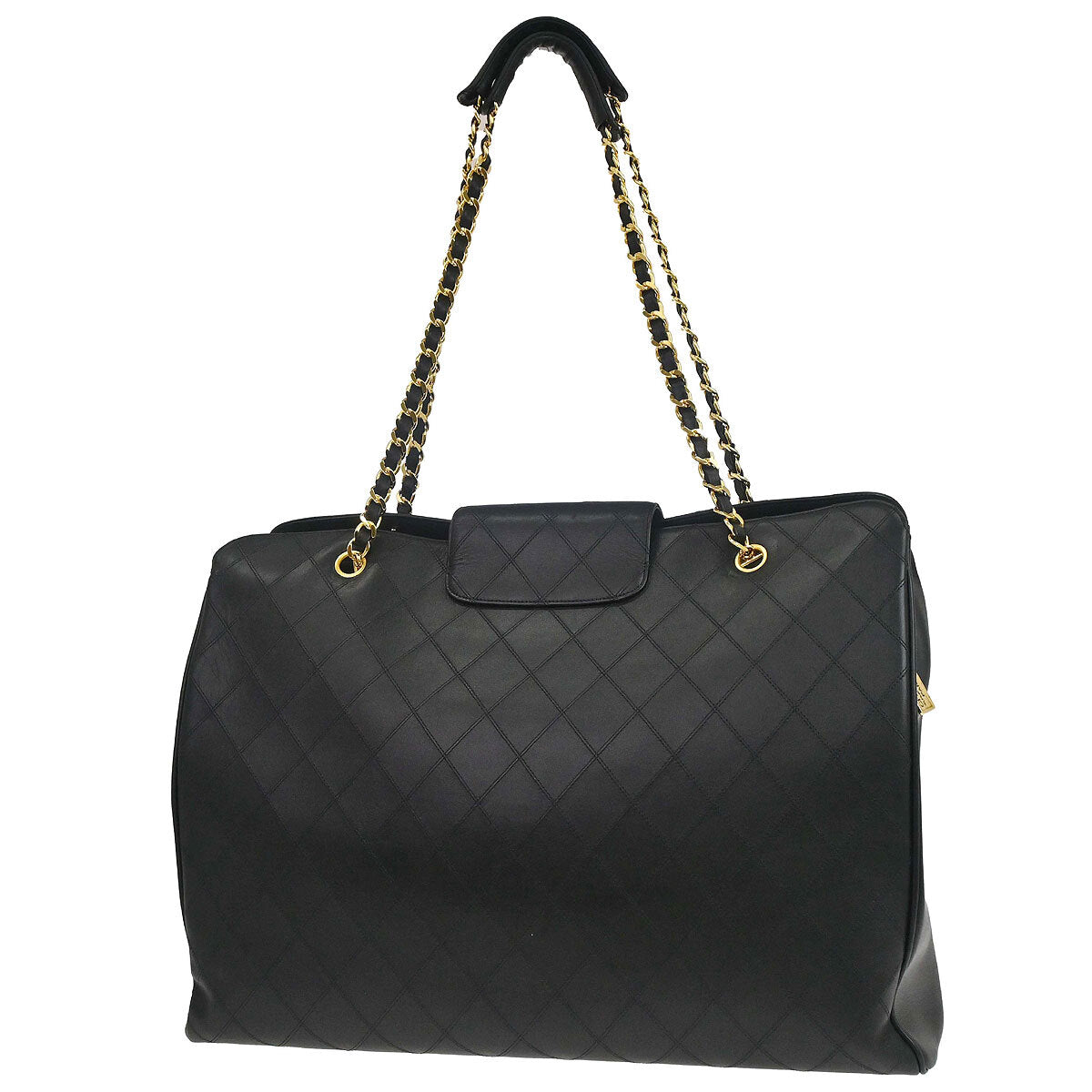 Chanel 1994-1996 Black Lambskin Bicolore Supermodel Shoulder Bag