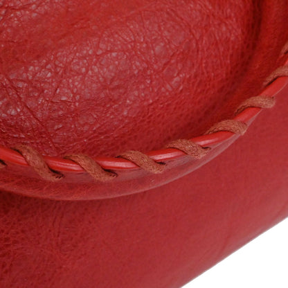Balenciaga Red Lambskin City Medium 2way Shoulder Handbag