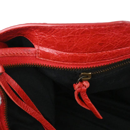 Balenciaga Red Lambskin City Medium 2way Shoulder Handbag