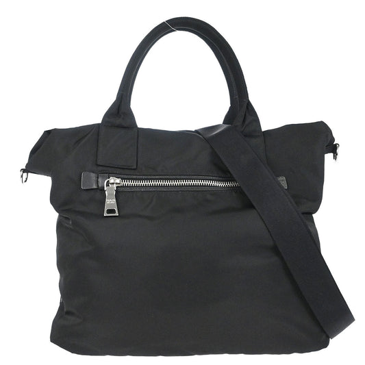 Prada Black Nylon Reversible 2way Shoulder Tote Handbag