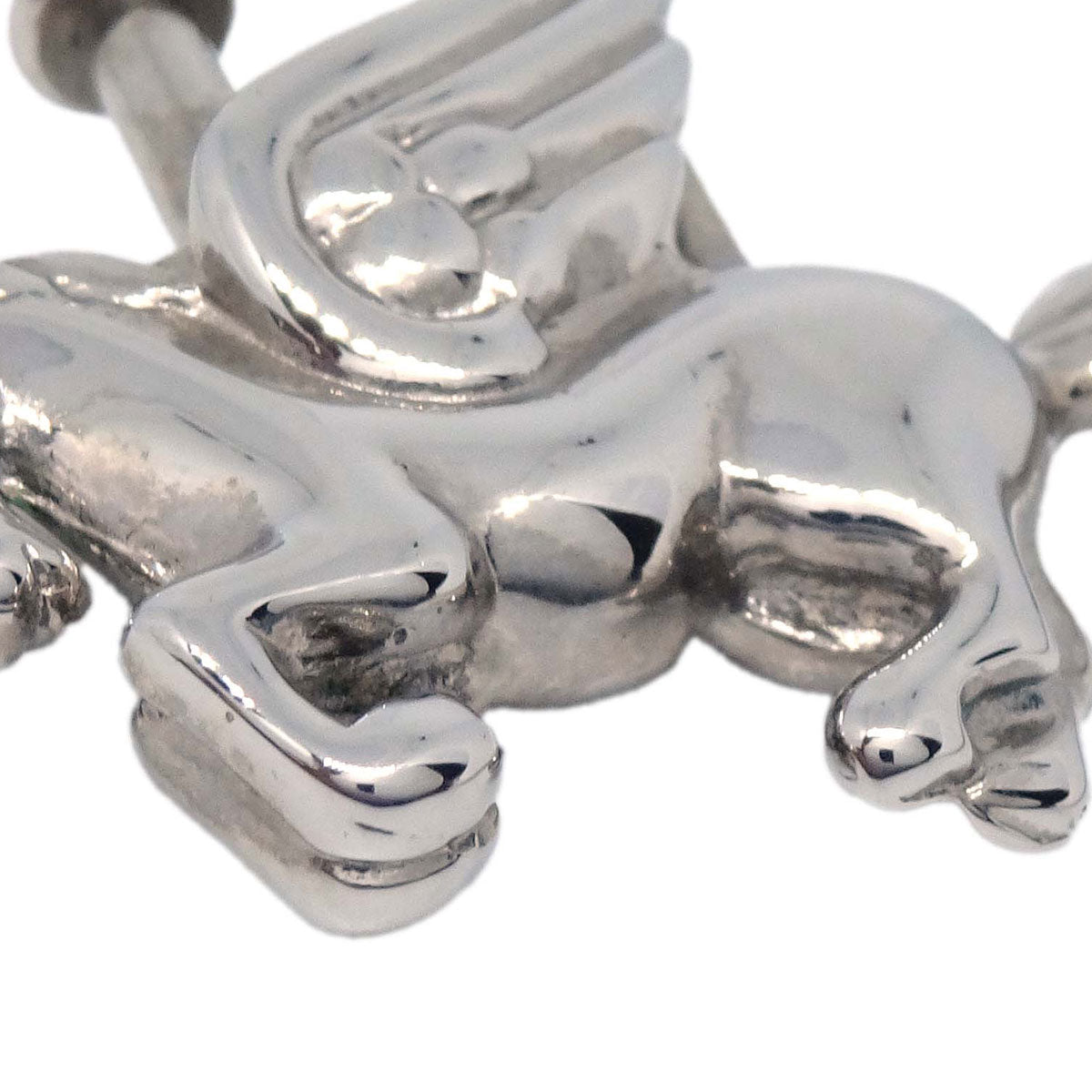 Hermes 1993 Le Cheval Pegasus Cadena Silver Small Good