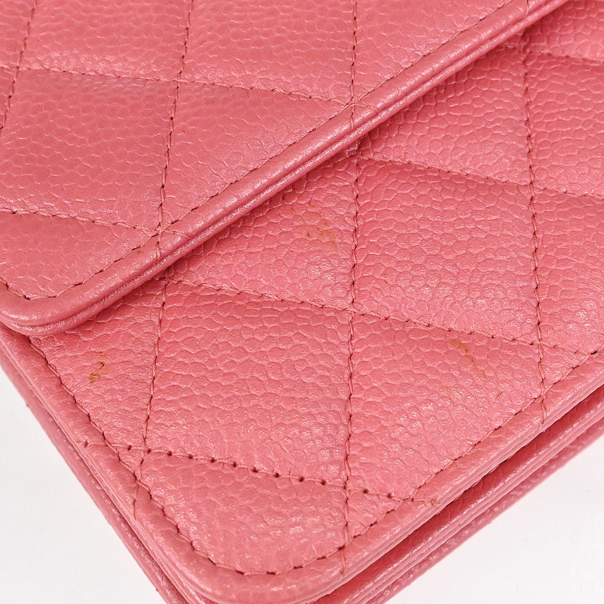Chanel 2018 Pink Caviar Skin WOC Wallet on Chain Shoulder Bag