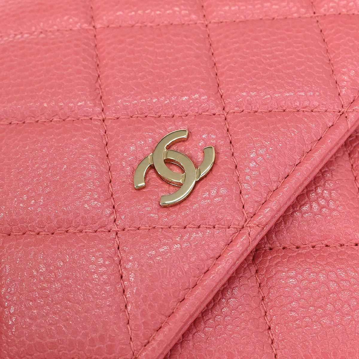Chanel 2018 Pink Caviar Skin WOC Wallet on Chain Shoulder Bag
