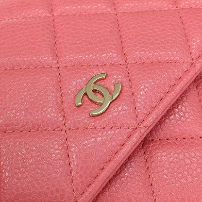 Chanel 2018 Pink Caviar Skin WOC Wallet on Chain Shoulder Bag