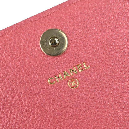 Chanel 2018 Pink Caviar Skin WOC Wallet on Chain Shoulder Bag