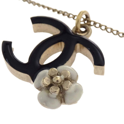 Chanel Gold Black CC Flower Pendant Necklace 0*A