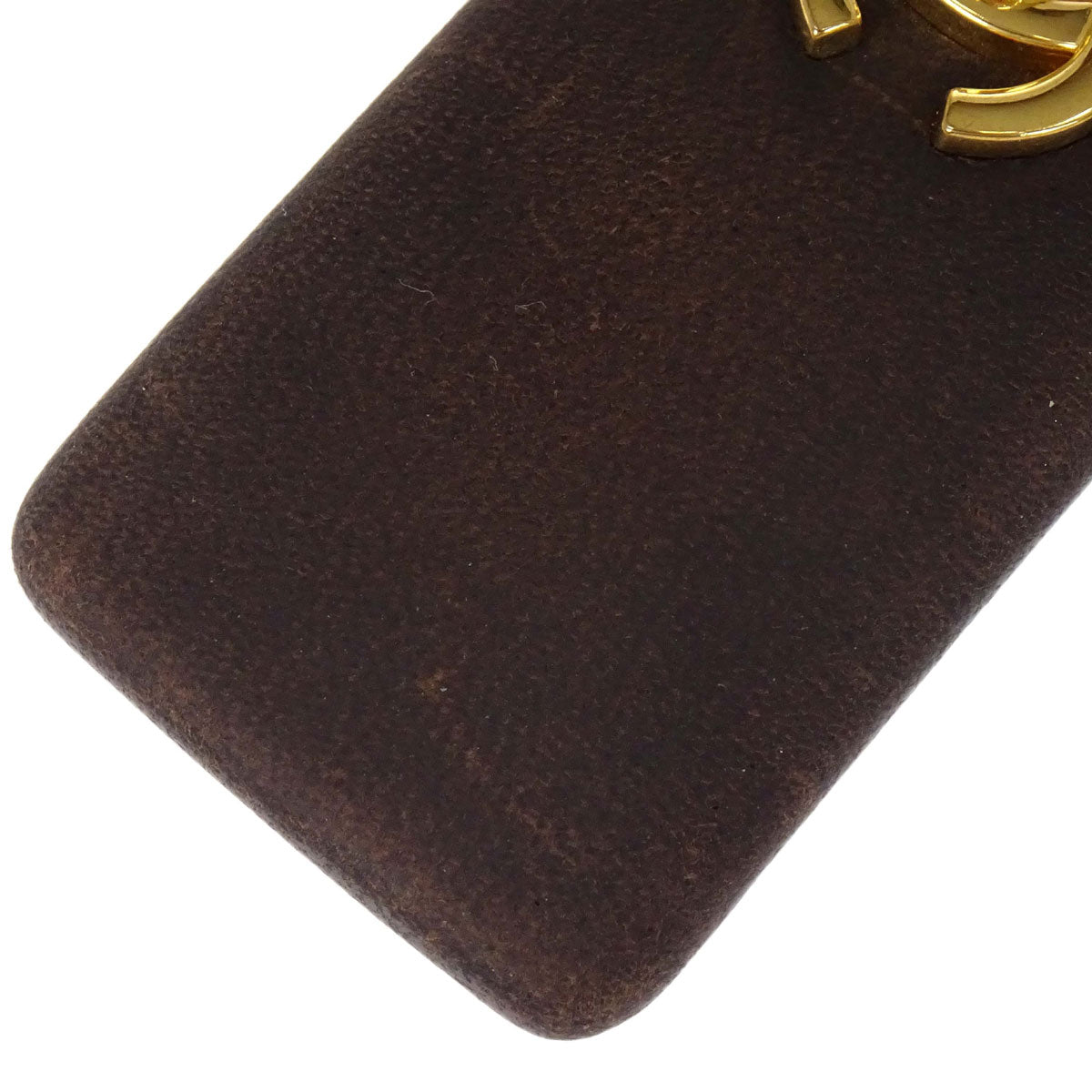 Chanel Hair Clip Barrette Turnlock Brown Gold Leather Hair Accessories
