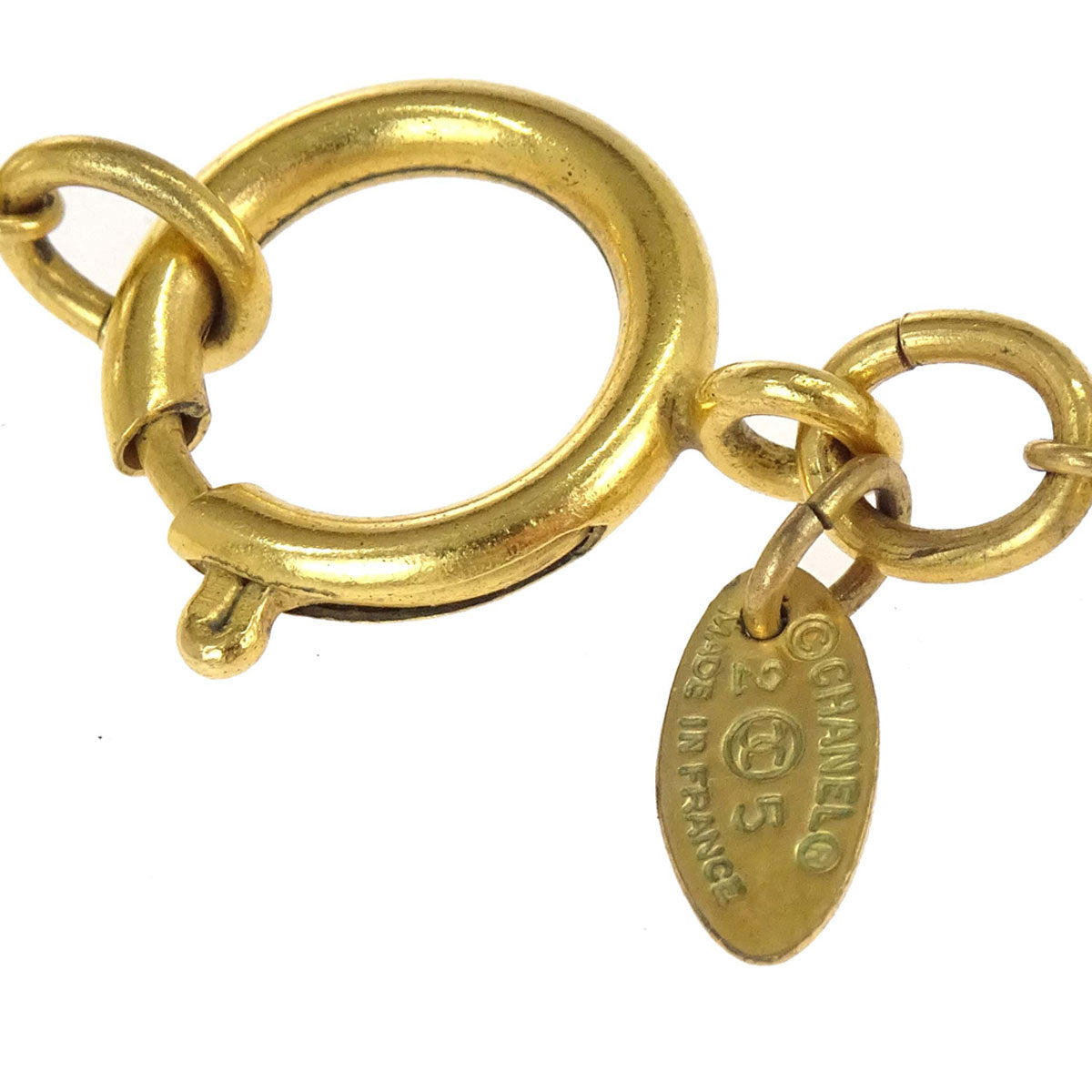 Chanel Chain Necklace Gold Costume Pearl 25
