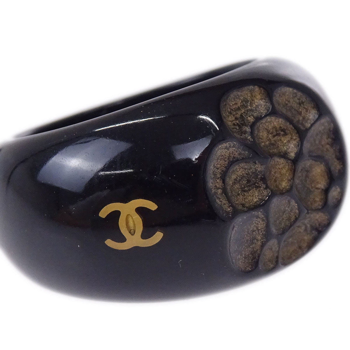 Chanel Ring Black Acrylic #53 02P
