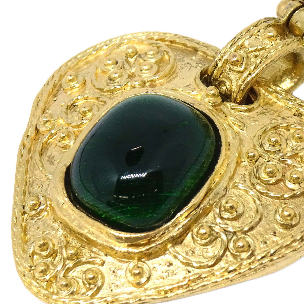 Chanel Brooch Pin Gold Green Gripoix 94A