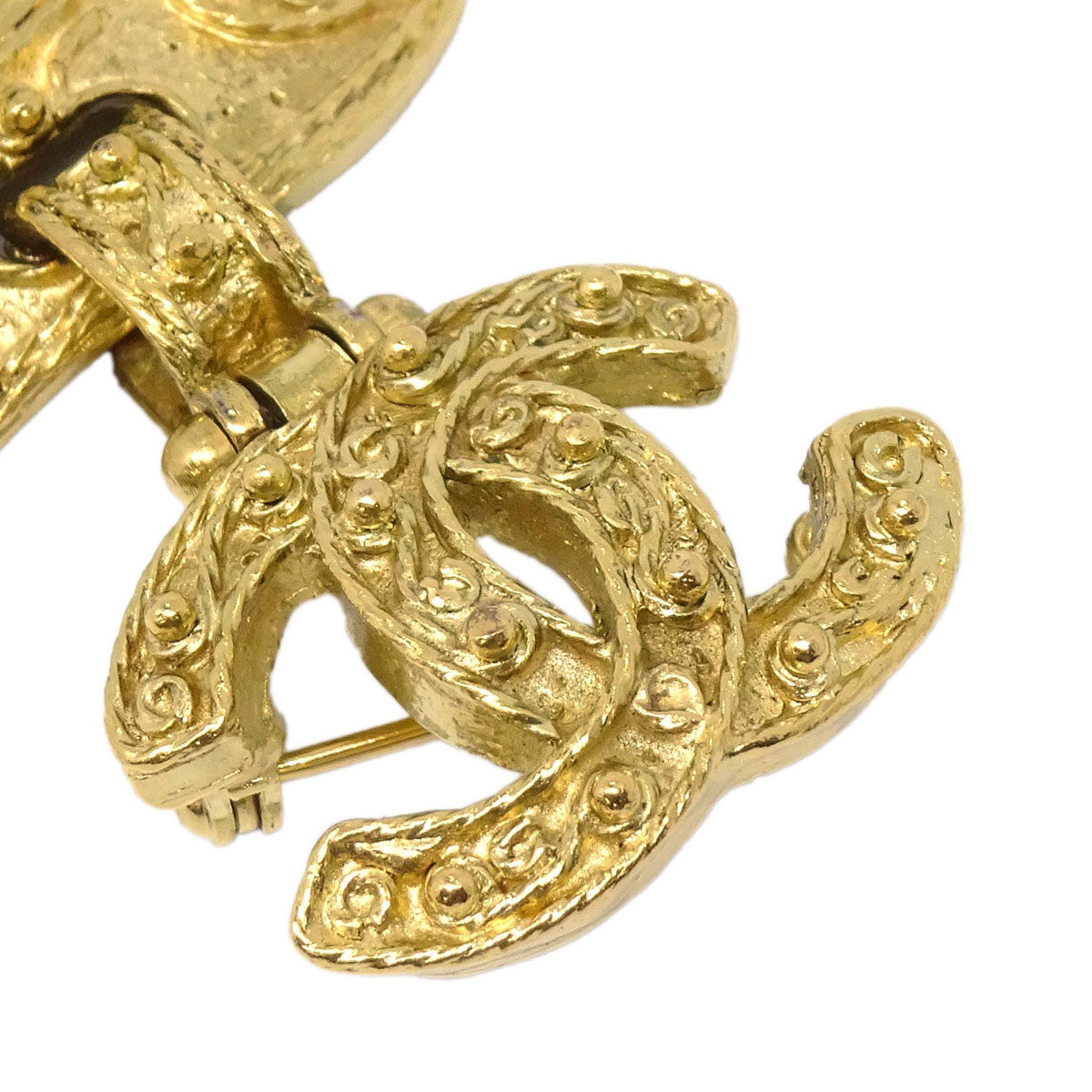 Chanel Brooch Pin Gold Green Gripoix 94A