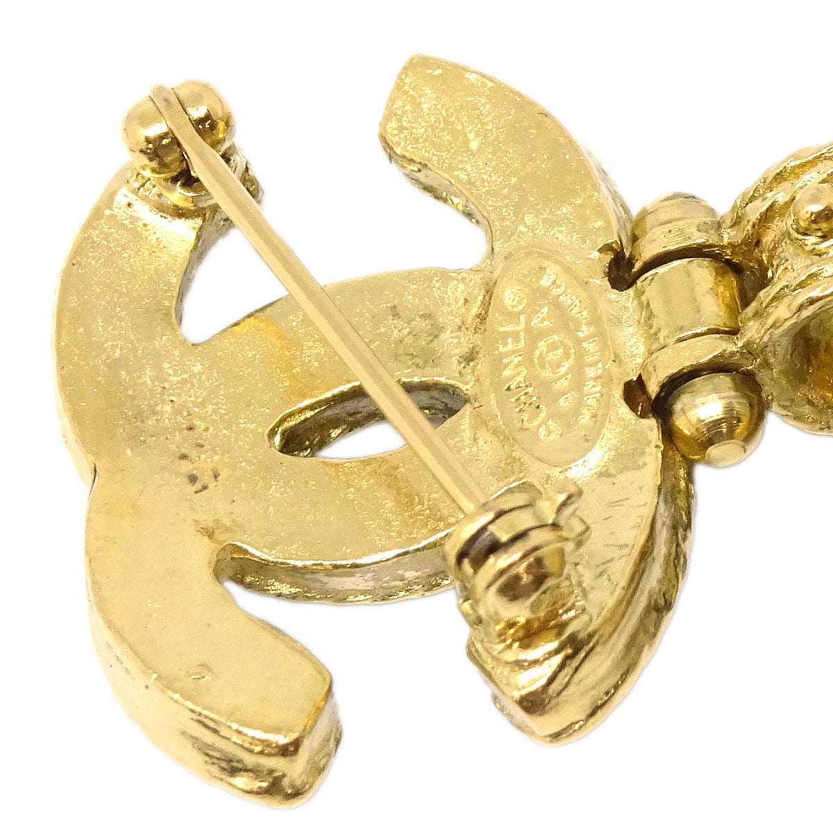 Chanel Brooch Pin Gold Green Gripoix 94A