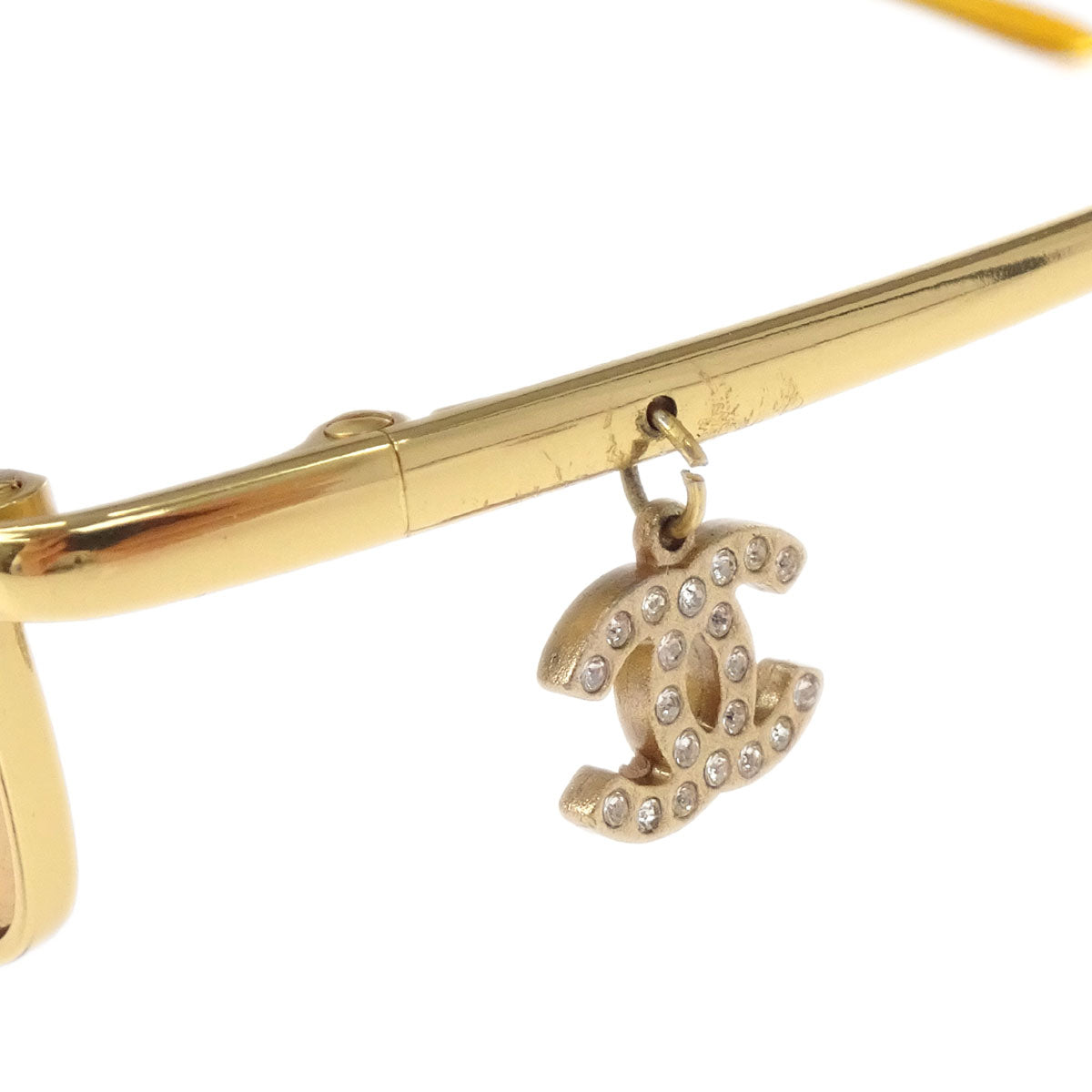 Chanel Sunglasses Eyewear Brown Rhinestone  54□17 135 Small Good