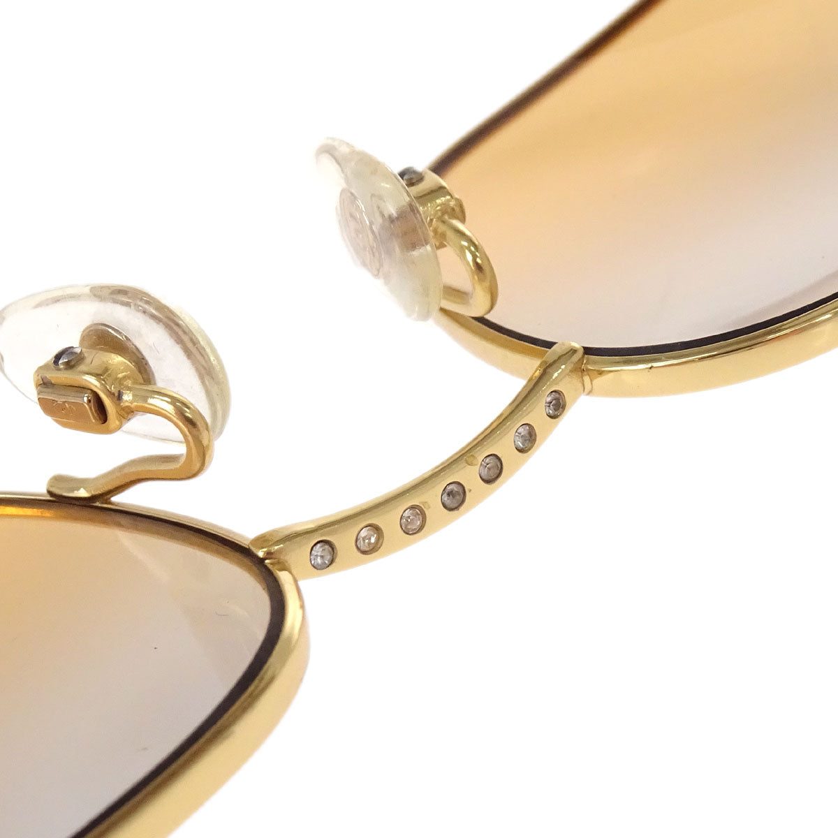 Chanel Sunglasses Eyewear Brown Rhinestone  54□17 135 Small Good