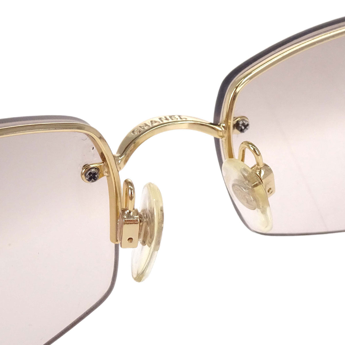 Chanel Sunglasses Eyewear Brown Rhinestone 56□16 130 Small Good