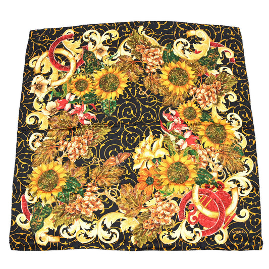Chanel Black Scarf Sunflower Small Good