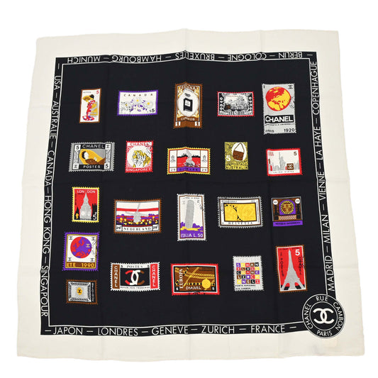 Chanel Black Scarf Stamp Small Good