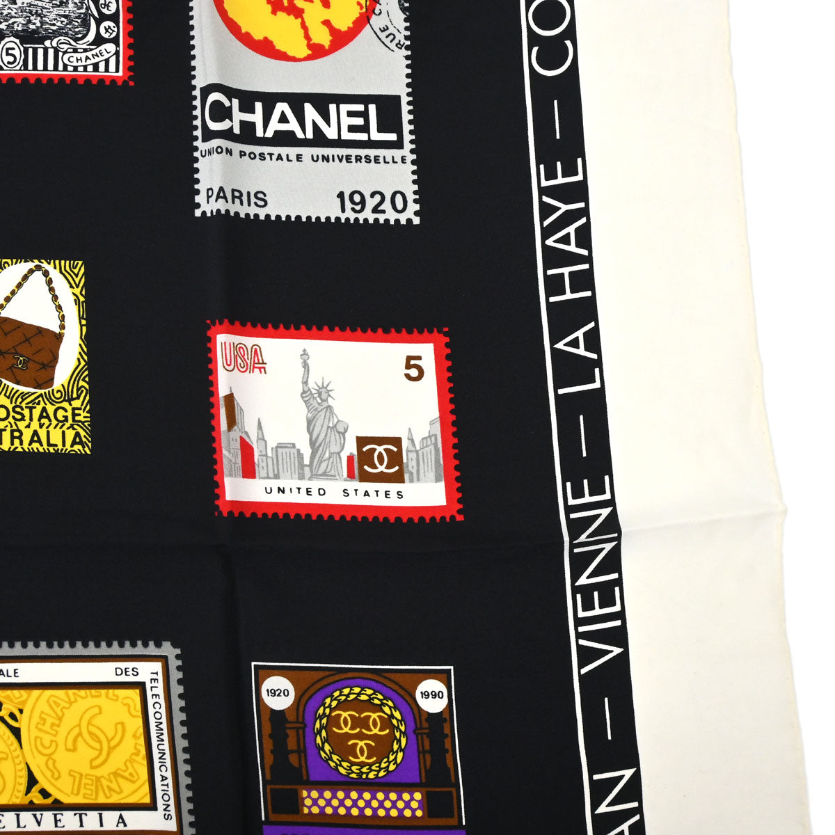Chanel Black Scarf Stamp Small Good