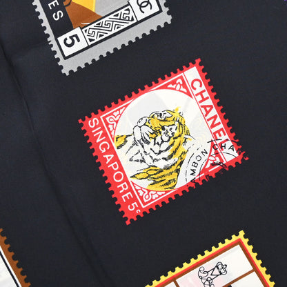 Chanel Black Scarf Stamp Small Good