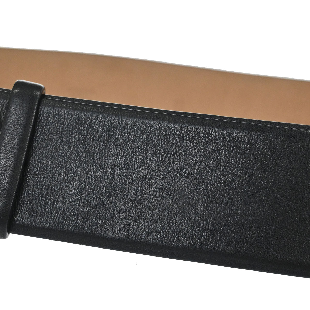 Chanel CC Belt Black Silver Leather #80/32 Small Good