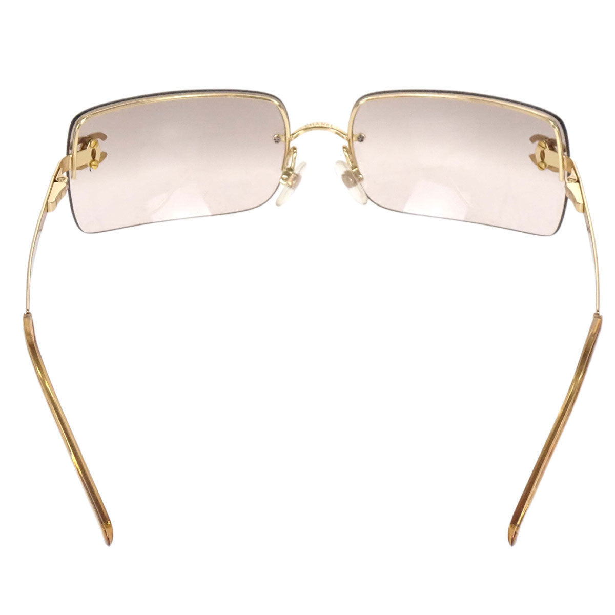 Chanel Sunglasses Eyewear Brown Rhinestone 62□15 120 Small Good