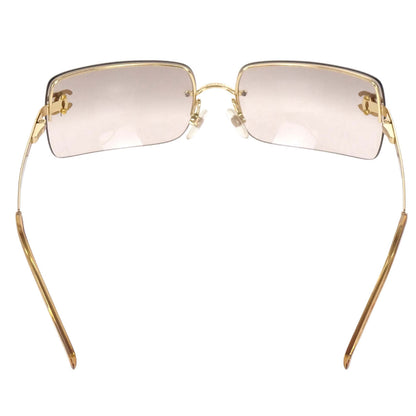 Chanel Sunglasses Eyewear Brown Rhinestone 62□15 120 Small Good