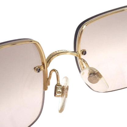 Chanel Sunglasses Eyewear Brown Rhinestone 62□15 120 Small Good