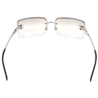 Chanel Sunglasses Eyewear Gray Rhinestone 62□15 120 Small Good