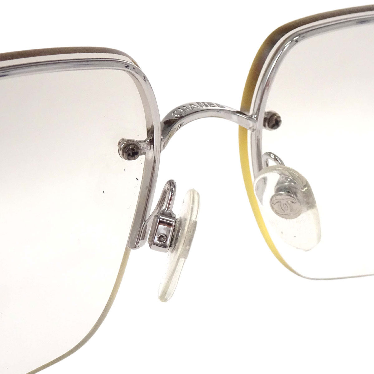 Chanel Sunglasses Eyewear Gray Rhinestone 62□15 120 Small Good