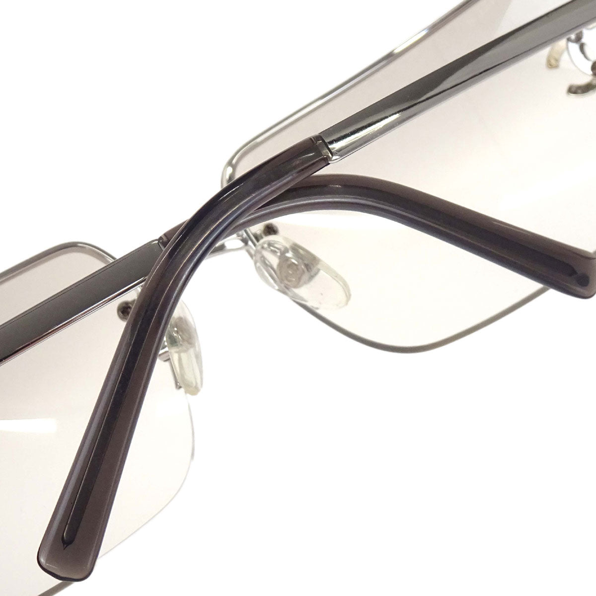 Chanel Sunglasses Eyewear Gray Rhinestone 62□15 120 Small Good