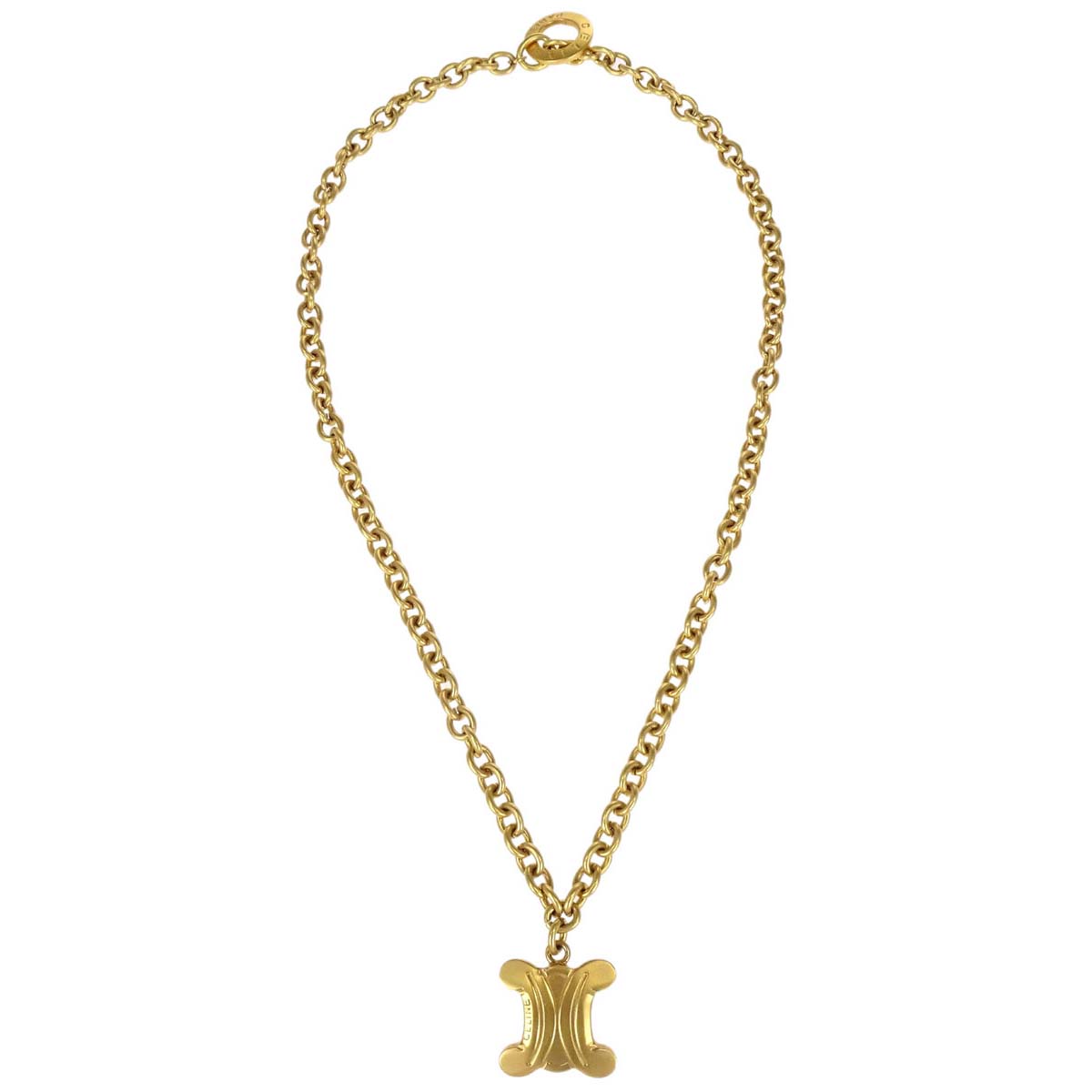 Celine Gold Chain Macadam Pendant Necklace