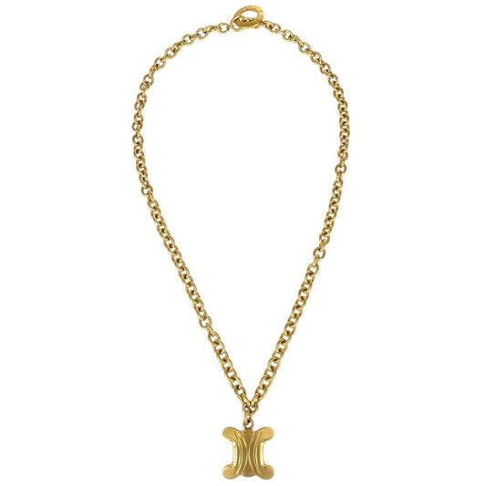 Celine Gold Chain Macadam Pendant Necklace