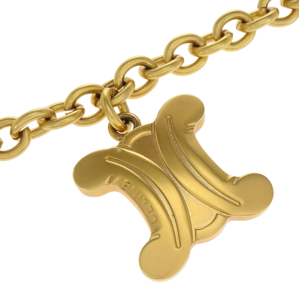 Celine Gold Chain Macadam Pendant Necklace