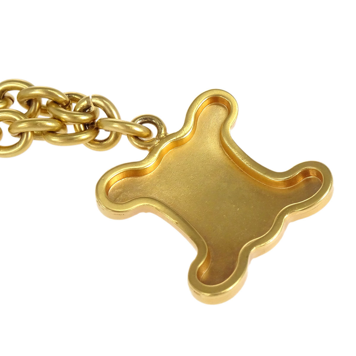 Celine Gold Chain Macadam Pendant Necklace