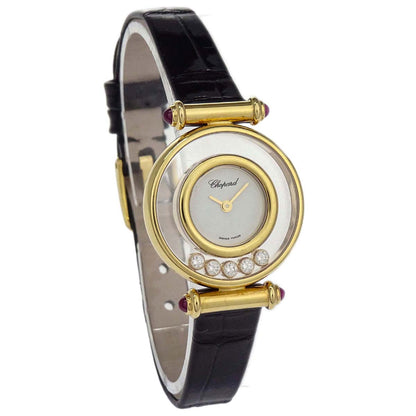 Chopard * Happy Diamonds 20mm Ref.20/4780 Quartz Watch 18KYG Crocodile