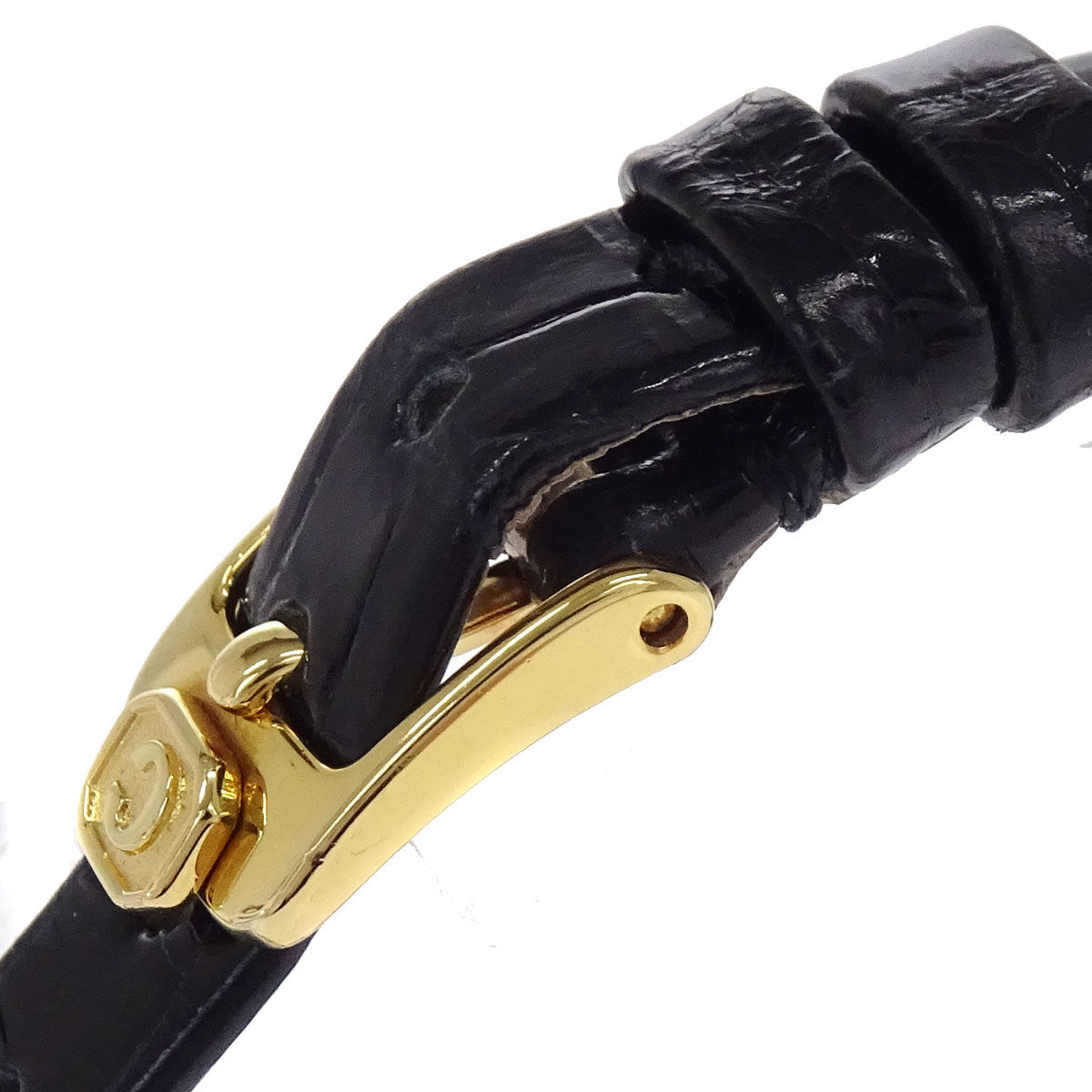 Chopard * Happy Diamonds 20mm Ref.20/4780 Quartz Watch 18KYG Crocodile