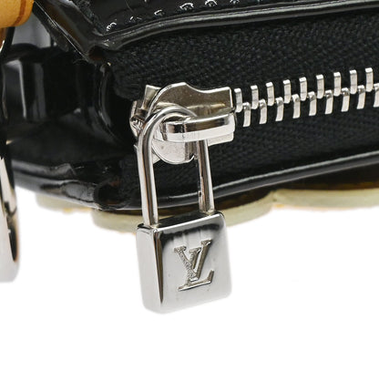 Louis Vuitton Black Vernis Flower Lexington Handbag M92245